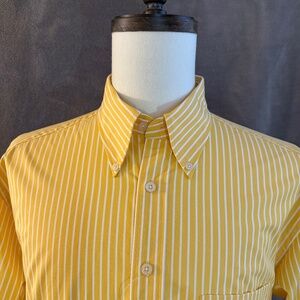 New Henry Jacobson Lg yellow stripe cotton sport shirt